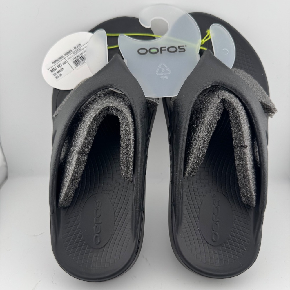 OOFOS OOriginal Recovery Sandal Unisex M5 W7 Black New Flip Flop 1000 Comfort